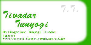 tivadar tunyogi business card